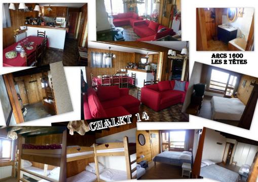 Chalet in Les arcs 1600 for   12 •   private parking 
