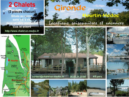 Chalet in Hourtin for   5 •   animals accepted (dog, pet...) 